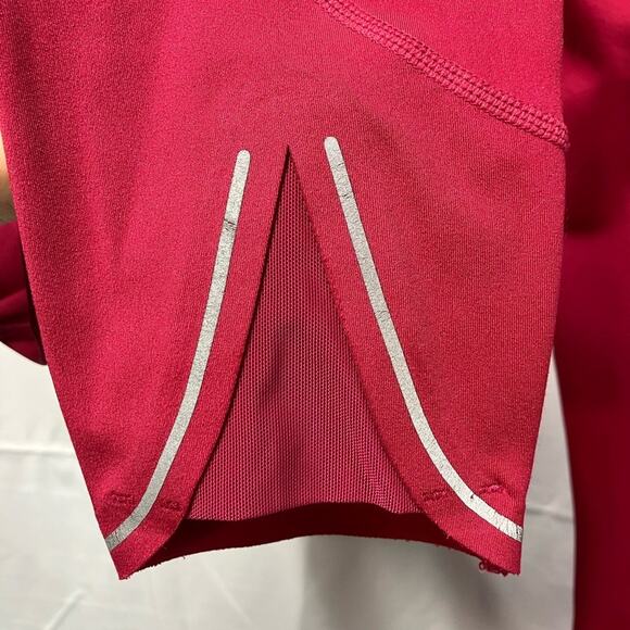 Athleta Run Free 7/8 Leggings waist zip pocket red womens size small - Picture 8 of 14